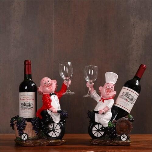 CHEF WINE RACK WINE HOLDER SHELF RESIN PRACTICAL SCULPTURE WINE STAND HOME DECORATION INTERIOR CRAFTS CHRISTMAS GIFT