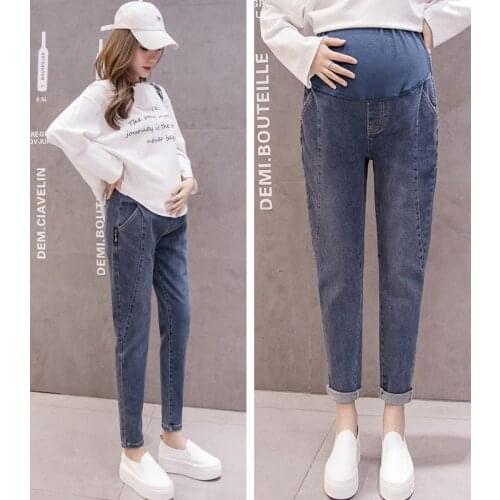 Loose Boyfriend Denim Jeans Maternity Haren Pants Trousers For Pregnant Women Clothes Vintage Pregnancy Jeans High Waist Pants