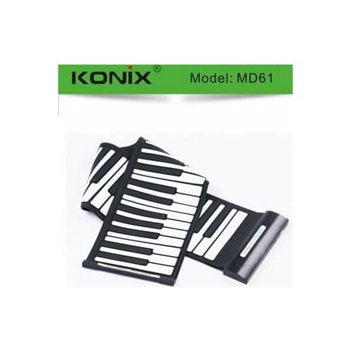 USB 61 Key MIDI Flexible Silicone Electronic Roll Up Piano