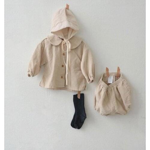 2021 INS New Spring Baby Boys and Girls Corduroy Cardigan Jacket + Shorts Two-piece Suit Toddler Outwear Kids Solid Casual Sets