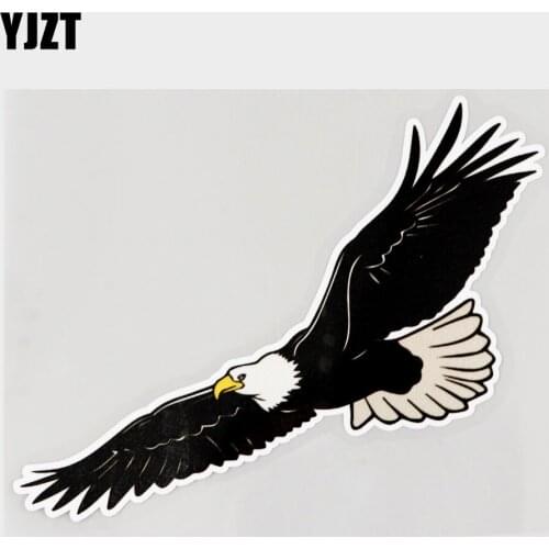 YJZT 15.6CM×11.8CM Flying Bald Eagle Waterproof Decal PVC Car Sticker 11C-0073