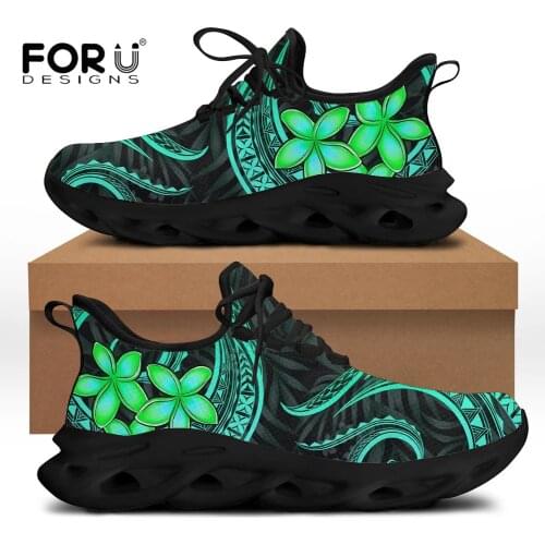FORUDESIGNS Polynesian Samoan Pattern Women Shoes Flats Casual Youth Girl Shoes Footwear Spring Fashion Lace Up Walking Sneakers