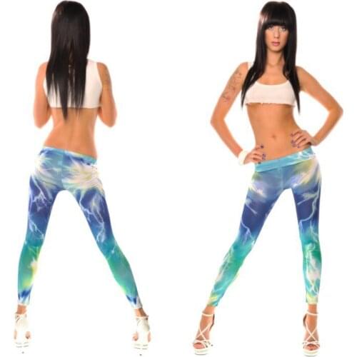 Sexy Colorful Leggings digital print leggings women Lightning Stretchy Slim Leggings