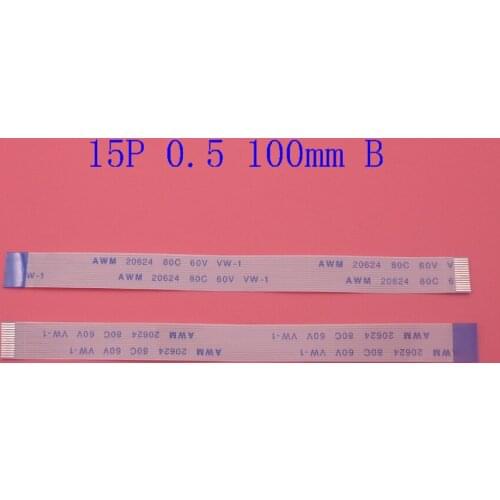 1PCS Flat flexible cable FFC FPC LCD cable AWM 20624 80C 60V VW-1 FFC 15PIN 0.5mm Width 8mm 100mm forward same side A