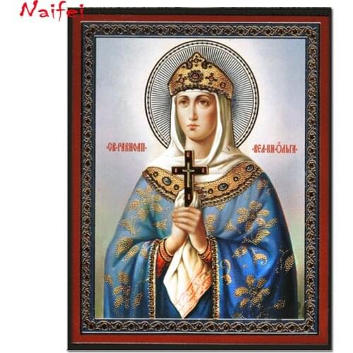 100% Square round resin 5d Diamond Painting Holy Great Martyr Marina DIY Diamond Embroidery Mosaic religion 3d Picture decor