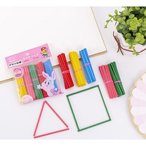 100pcs Colorful Bamboo Counting Sticks Mathematics Teaching Aids Counting Rod Kids Preschool Math Learning Toys for Children