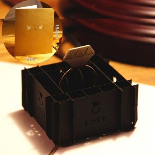 3D Laser Cut Handmade Love Ring Wedding Party Paper Invitation Greeting Cards PostCard Anniversary Valentines Day Propose Gift