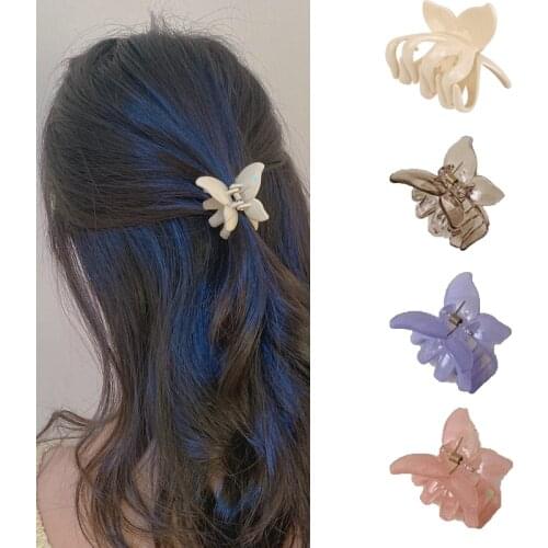Acrylic Butterfly Hair Claws Clips for Women girls pink purple brown beige color Grasping clip Hair Accessories for women