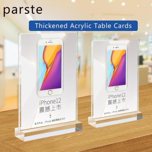 Acrylic A4 Standing Display Stand Desktop Advertising Price Brand Double-sided Transparent Menu Price Catalog Customization
