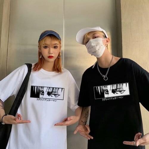 Attack On Titan Anime Manga Funny Cartoon Levi·Ackerman T-shirt Tee Male Harajuku Unisex Tops Mens T Shirts Punk Clothes