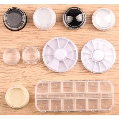 1-2pcs Nail Art Storage Case Rhinestones Clear Plastic Empty Container For Beads Organizer Box