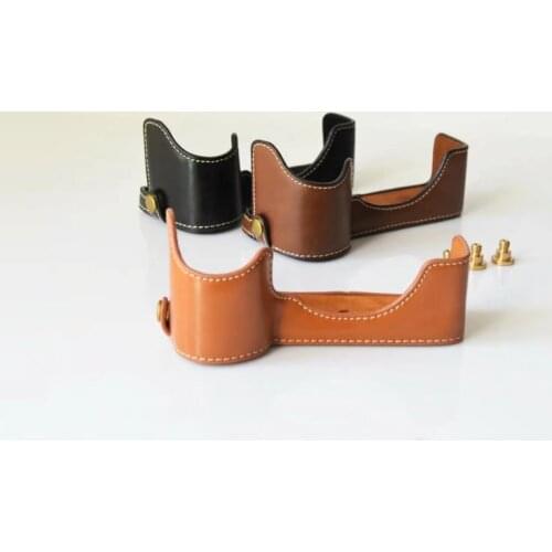 Pu Leather Half Body Video Camera Case Bag For Sony A7R A7S A7K A7R Mark 1 A7II A7 II A7R Mark 2 Cover Open Battery With Strap