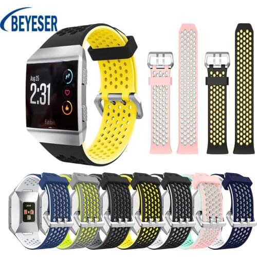 Double Color Fashion Sport Silicone Bracelet Strap Band For Fitbit Ionic Smart Watch Belt Watchband Sporting Goods Accessories