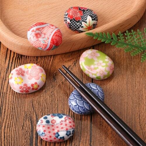 Ceramic Chopsticks Rest Holder Home Kitchen Cartoon Kitten Tableware Rack Spoon Stand Dinnerware Accessories Home Decoration