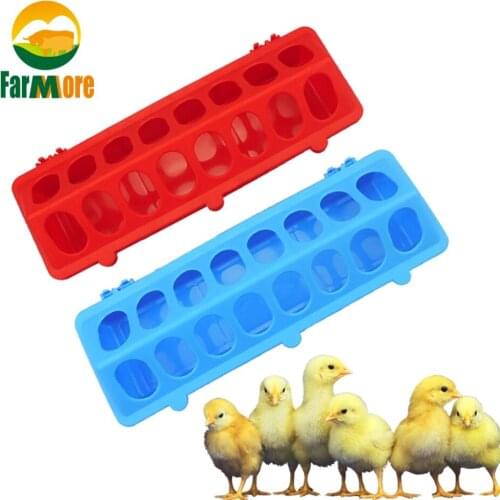 Red Blue Color Poultry Feeder Cup Flip Top Chicken Ground Feeder Trough Farming Tool Pheasant Feeding Bucket