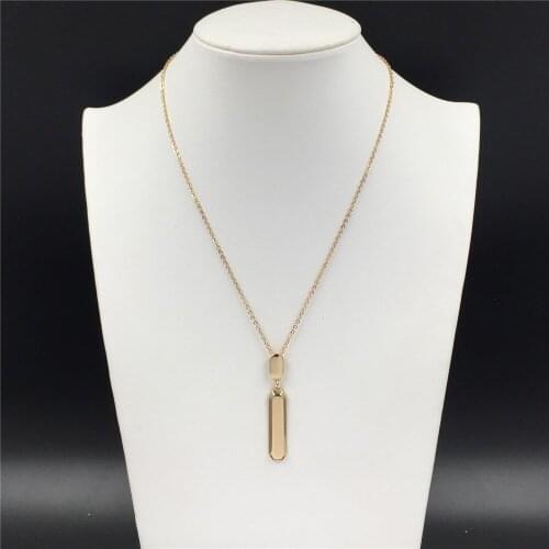 Trendy Gold Color Plating Irregular Geometric Long Bar Pendant Necklace For Women Girl Vintage Antique Chic Jewelry