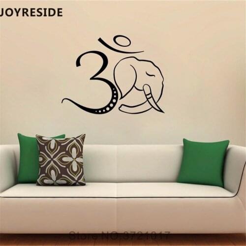 JOYRESIDE Ganesha Wall Decal God Elephant Wall Sticker Religious Hindiusm Vinyl Decal Home Livingroom ecor Interior Design A796