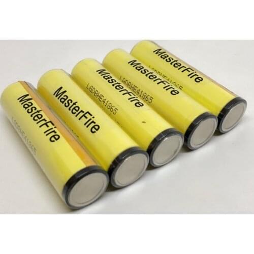 MasterFire 18pcs/lot Original LGDBHE41865 2500mAh HE4 Lithium Battery 18650 3.7V Protected Batteries Cell with PCB 20A discharge