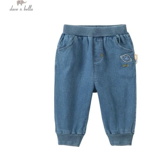 DBX18962 dave bella autumn baby boys fashion cartoon pockets pants children full length kids boy pants infant toddler trousers
