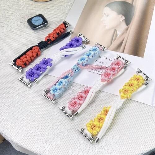 Excellent Braided Rope Bracelet for Apple Watch Series se6 5 4 3 2 Women Band for iWatch Wristband Correa Strap 38/42mm 40/44mm