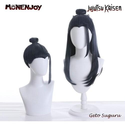 Monenjoy Jujutsu Kaisen Geto Suguru Cosplay Wig Navy Blue Anime Cos Hair