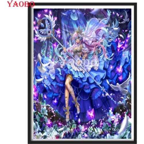 Full Square Diamond Painting Japanese Girl Cartoon Princess Diamond Embroidery Cross Stitch Mosaic Rhinestone Home Decor
