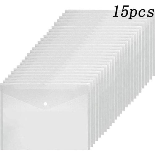 15pcs/set Transparent Plastic A5/A4 Folders File Bag Teacher Storage office tools Water Resistant File Holder Filing Envelope