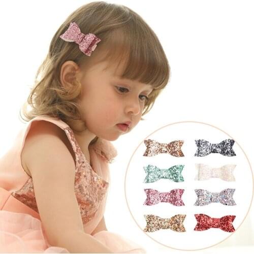 Retail 1pc Fashion Cute Glitter Bow Hairpins Solid Royal Bowknot Hair Clips Princess Headwear Girls Hair Accessories