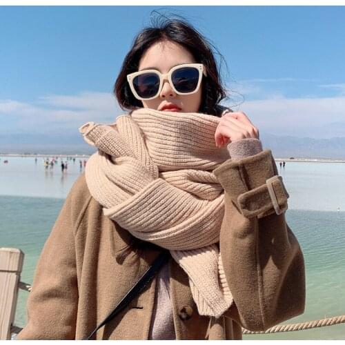 2021 new arrival knitting scarf women collar winter female shawls long classic women scarf warm