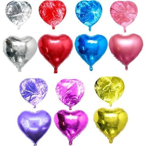 10pcs/lot 18inch Sweet Heart Shape Foil Balloons Aluminum Baloon Birthday Valentines Day Anniversary Wedding Decoration
