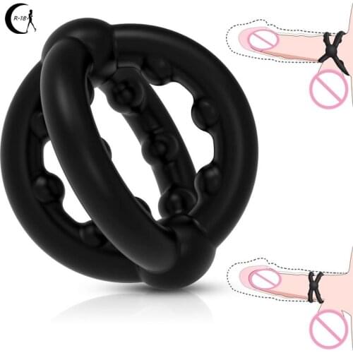 Silicone Penis Ring Sex Toys for Men Male Masturbator Cock Enlargement Strapon Delay Ejaculation Erotic Tool Adult Products Shop