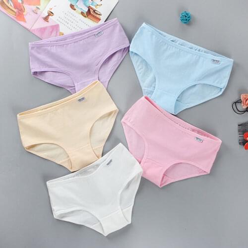Teenager Briefs Girls Underwear Cotton Briefs Sports Letters Breathable Briefs Pupils 8-12-14 Years