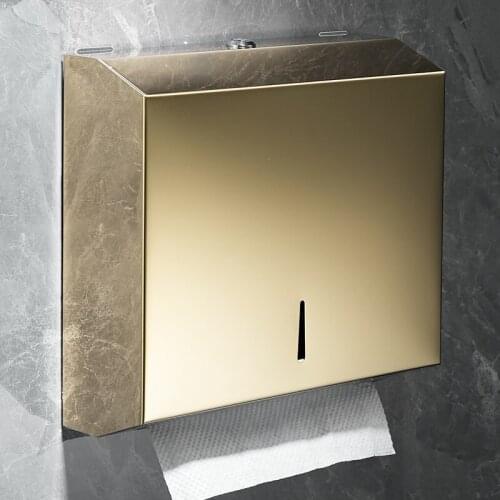 Gold 304 Stainless Steel Toilet Tissue Roll Box/Rack Bathroom Paper Holder Wall Mount Nail Punched Bath Hardware Red Oil Brushed