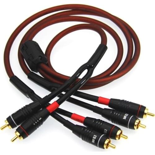 Two Four Audio Cable Lotus Head Audio Cable Sound Card Connect Two Sets Speakers 2 Turn 4 Amplifier Shielding RCA Line