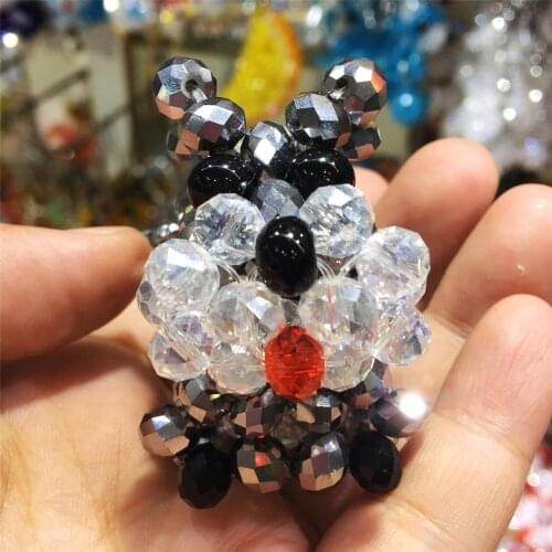 1PCS Hand-woven animal cow Austrian crystal key chain hanging bag accessories glitter beautifully as Christmas gifts