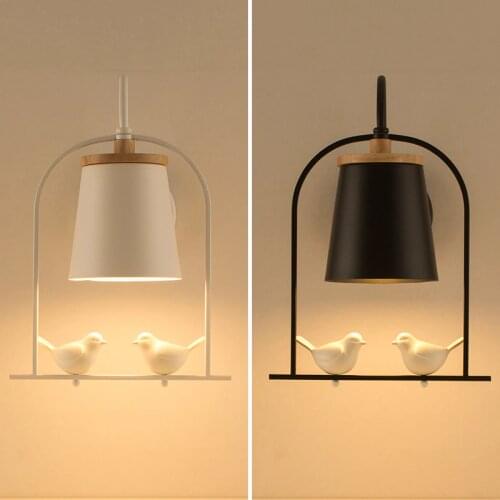 1 pcs Nordic wood wall light for Children room bird wall Lamp kid light Living Room Hallway porch light Modern Led Wall Lights
