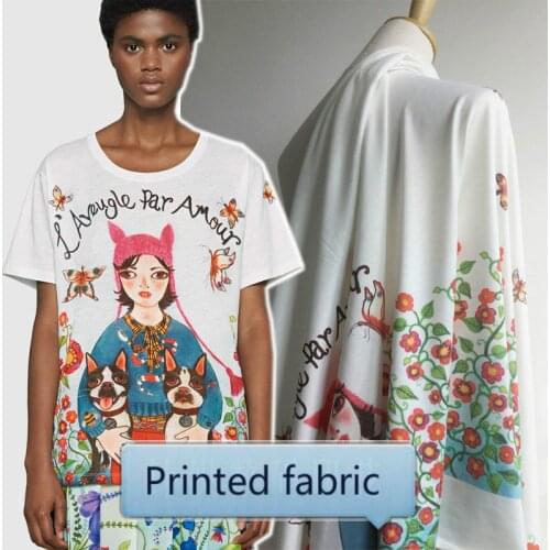 148 cm wide printed fabric summer digital printed fabric brand shirt dress handmade DIY fabric wholesale cloth