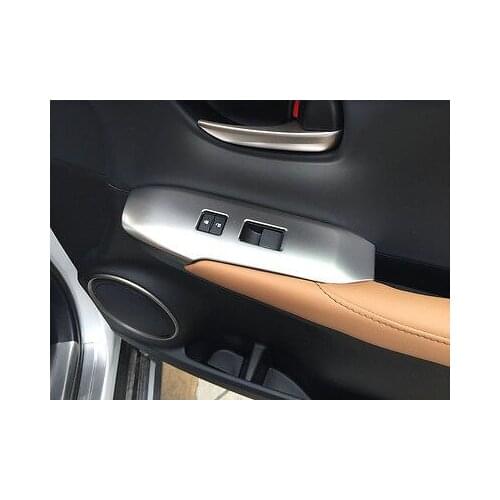 4PC CHROME ABS INNER DOOR WINDOW SWITCH PANEL COVER TRIM FOR LEXUS NX 200T 300H