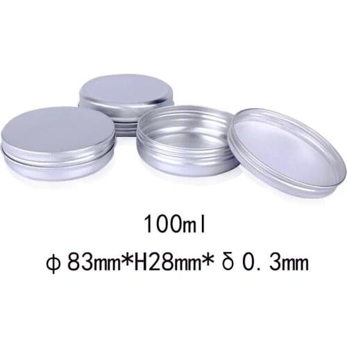 83*28mm 100ml Big Empty Metal Tin Cans with Clear Screw Cap Round Aluminum Bottles Cosmetic Makeup Containers DIY Jars Cants Box