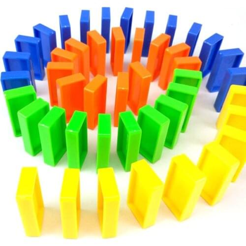 60pcs Domino Blocks Children Color Sort Kids Early Bright Dominoes Games Educational Toys For Children Gift Train Plastic Toy