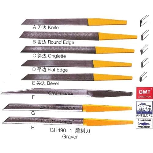 8pcs Different Gravers High Speed Steel For Jewelry & Engravers