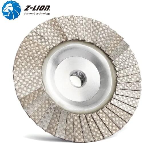 Z-LION Diamond Flap Disc 4 Inch M14 Or 5/8-11 Thread Metal Adapter Diamond Electroplated Grinding Wheel Flap Disc Abrasive Tool