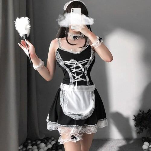 Free Shipping Womens Sexy Dress Cospaly Passion Erotic Nightdress Lingerie Uniform Temptation Transparent Maid Slutty Clothes