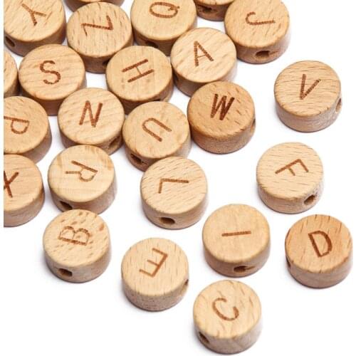 Natural Beech Beads Custom Baby Holder Personalize Name Pacifier Clip Handmade Chew Teether Toys Chain DIY Accessories Supplier