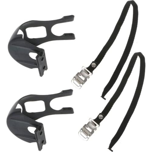 Cycling Road Bike Mountain Bike Black Toe Clips With Straps for Bicycle Pedal