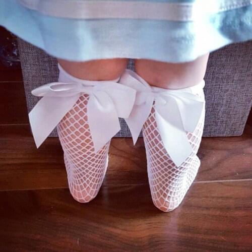 Children Hollow Out Socks Bowknot British Wind Fishnet Socks Summer Thin Net Breathbale Short Ankle Sock