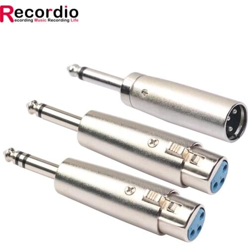 GAZ-MC15 6.35mm stereo male to card 3 core female audio adapte