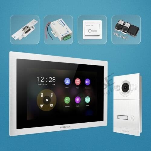 HOMSECUR 4 Wire Video&Audio Smart Doorbell with Aluminium Alloy Camera 170° for Apartment BC121HD-1S+BM114HD-S