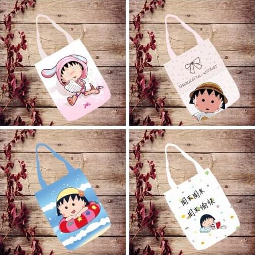 IVYYE 1PCS Chi bi Maruko Fashion Anime Canvas Shoulder Bags Casual Shopping Bag Cartoon Tote Handbag Travel Lady Girls New
