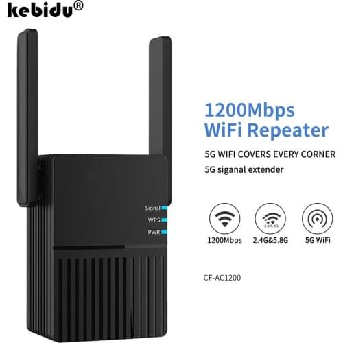 Kebidu Wireless Wifi Router 1200Mbps Dual Band 2.4+5Ghz Long Range High Power Wifi Repeater Wifi Extender WLAN Wi-fi Amplifer
